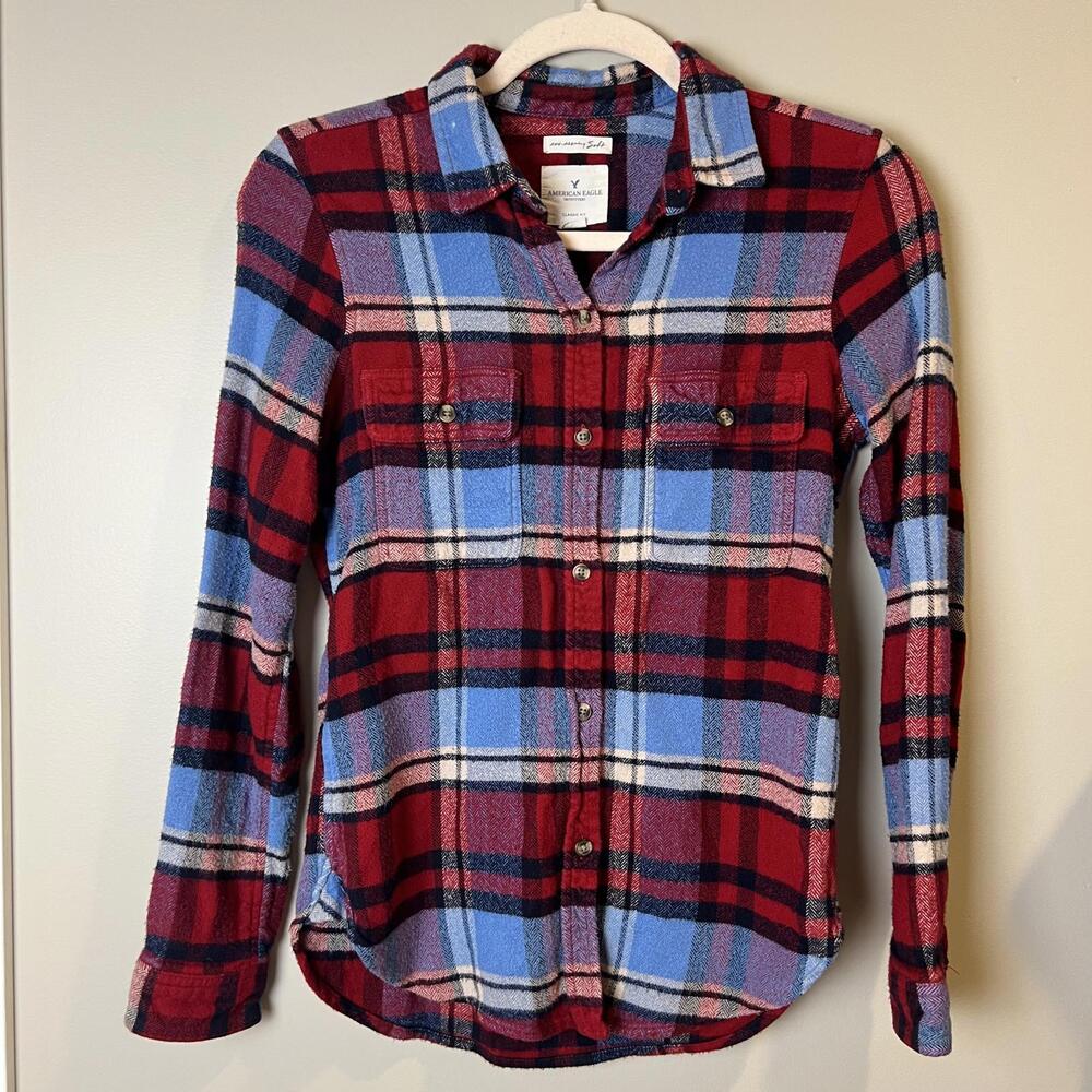 American Eagle Super Soft Plaid Flannel Shirt – Women’s Small